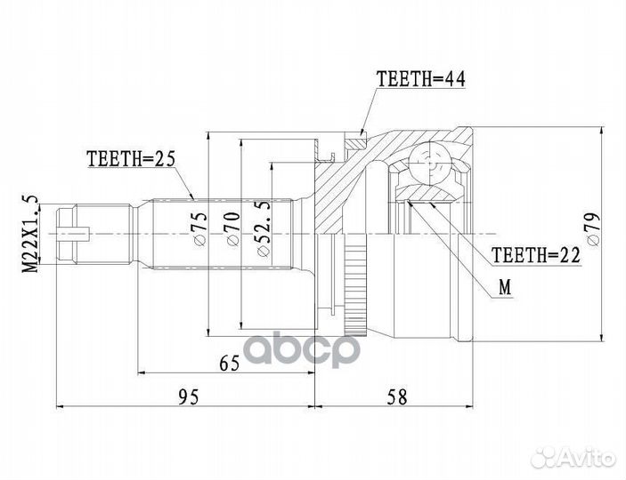 Шрус hyundai accent/sonata 95- наружн. GIK04037