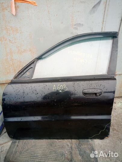 Дверь передняя левая черная chevrolet lanos