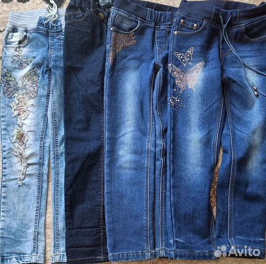 Джинсы для девочки пакетом 122