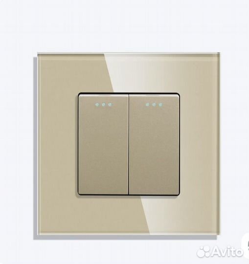 Выключатель двухклавишный золотой