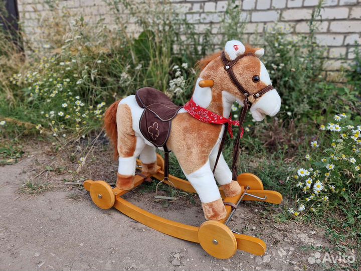 Детская деревянная качалка лошадь