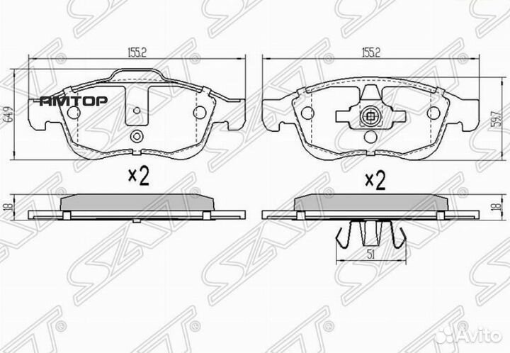 SAT ST-410607115R Колодки тормозные перед renault