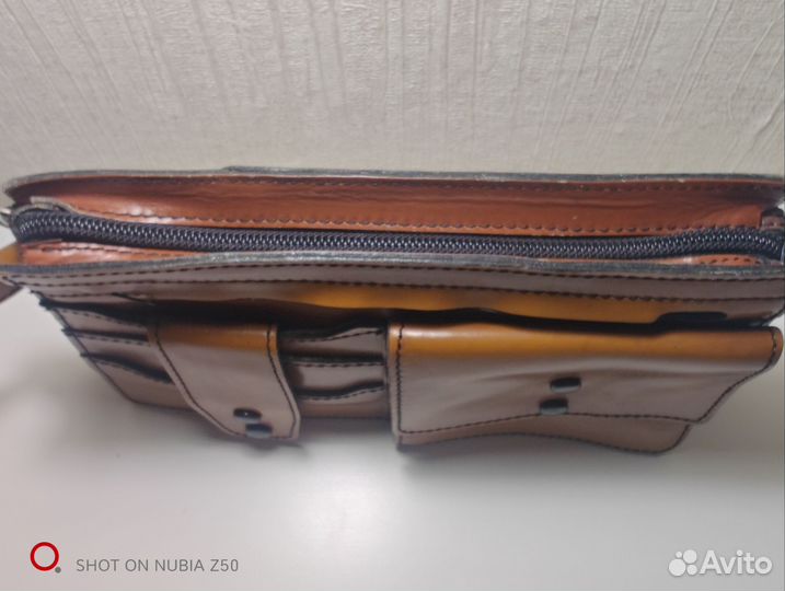 Сумка барсетка натуральная кожа