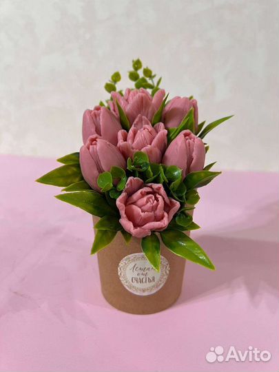 Букет тюльпанов из мыла