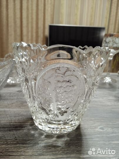 Хрустальная ваза/ конфетница/ ладья