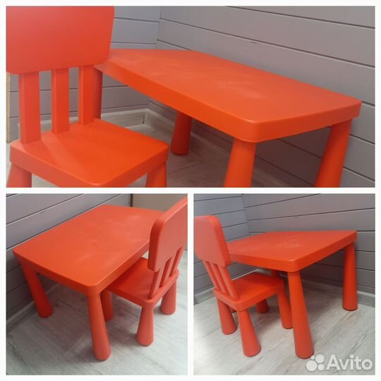 Детский стол и стул IKEA маммут
