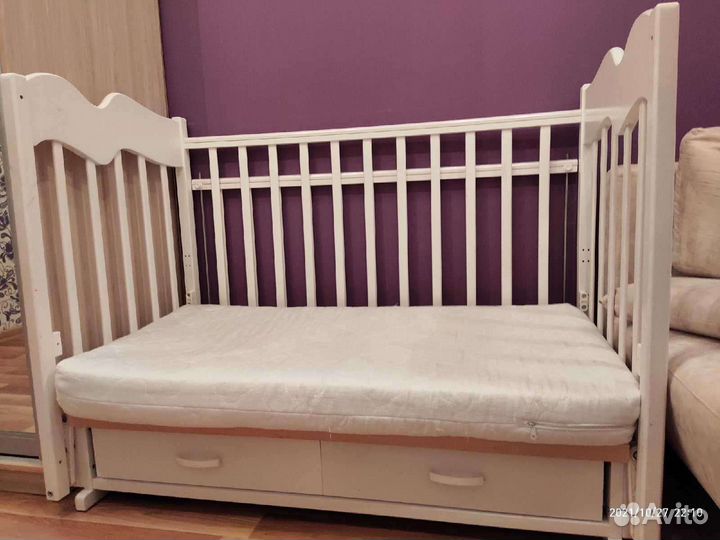Детская кровать до 3 лет с матрасом бу