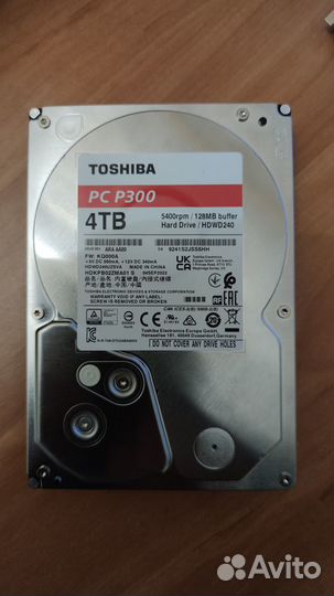 Жесткий диск Toshiba P300 hdwd240uzsva, 4тб, HDD