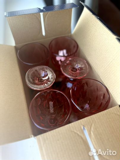 Фужеры Бокалы из цветного стекла по 250 мл Наборы