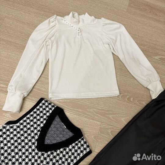 Комплект брюки утепленные жилет водолазка кашемир