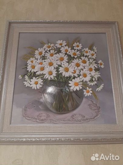 Картина вышитая лентами