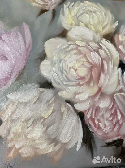 Картина маслом «Пионы»
