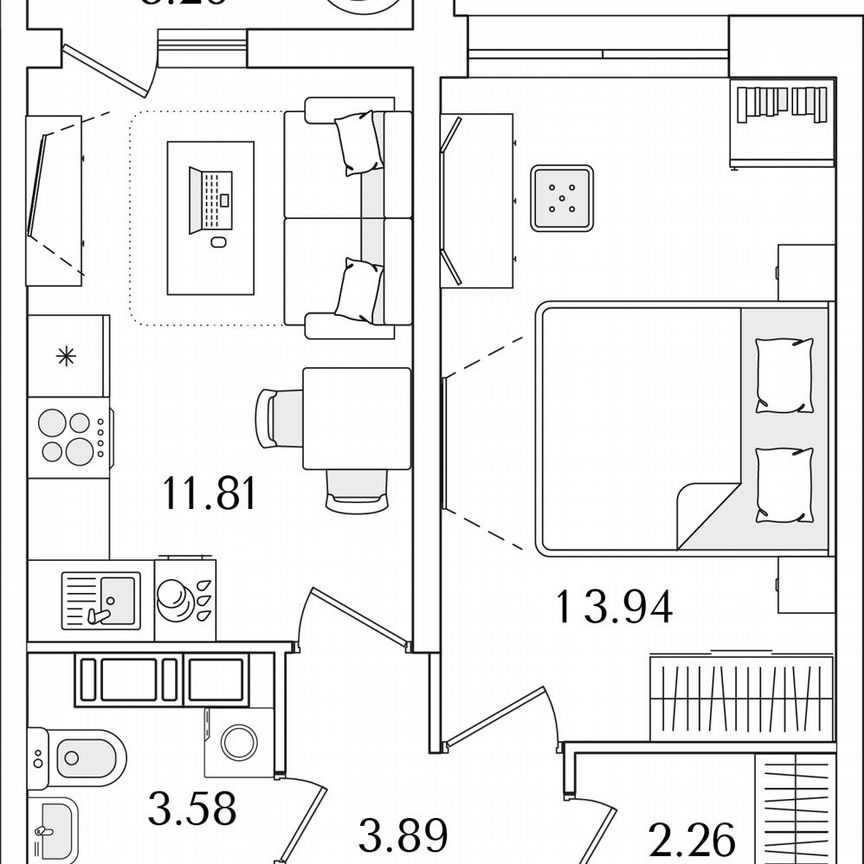 1-к. квартира, 37,1 м², 12/22 эт.