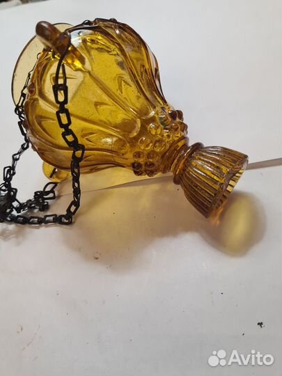 Киотная ломпада 19 век цветное стекло