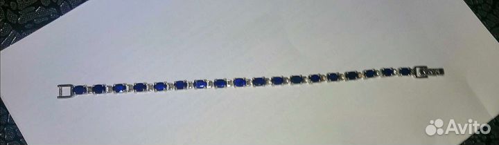 Серебряный браслет с сапфирами