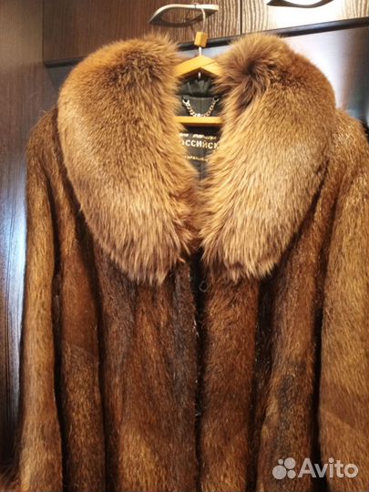 Шуба нутрия с песцом 52