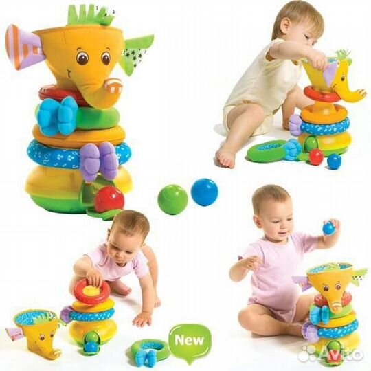 Пирамидка Tiny Love Слоник, с шариками