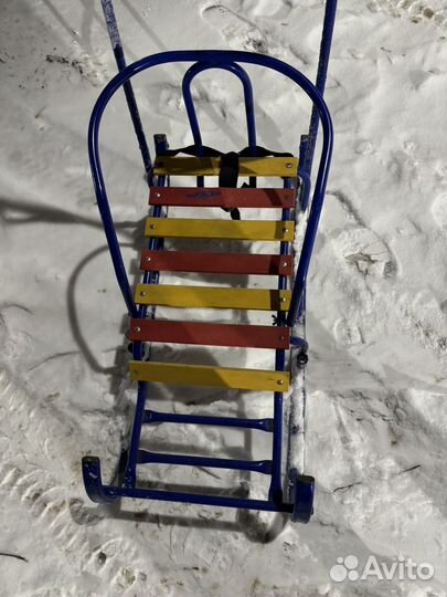 Санки детские с ручкой