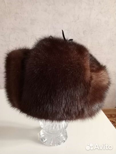 Норковая шапка мужская бу