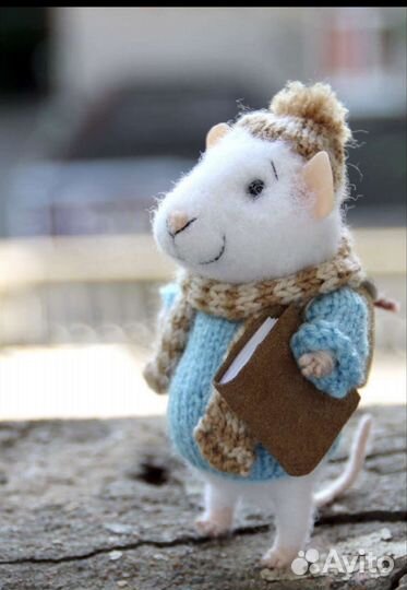 Игрушка ручной работы валяный мышонок