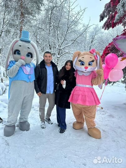 Белый мишка, Зайчик,Обезьяна,Аниматор,Поздравление