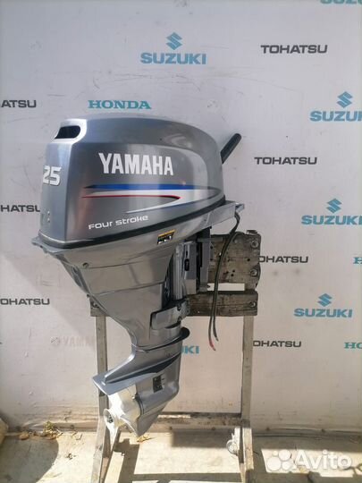 Yamaha F25, нога S, румпель, два стартера