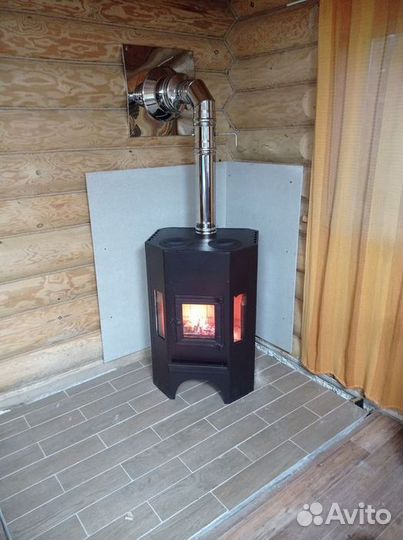 Печь камин на дровах