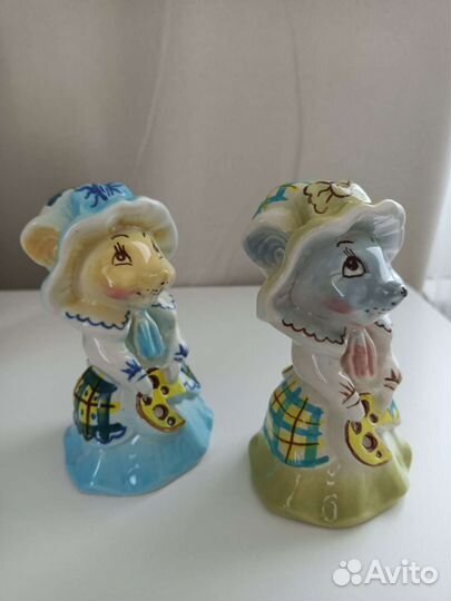 Статуэтки мышки керамика 2шт