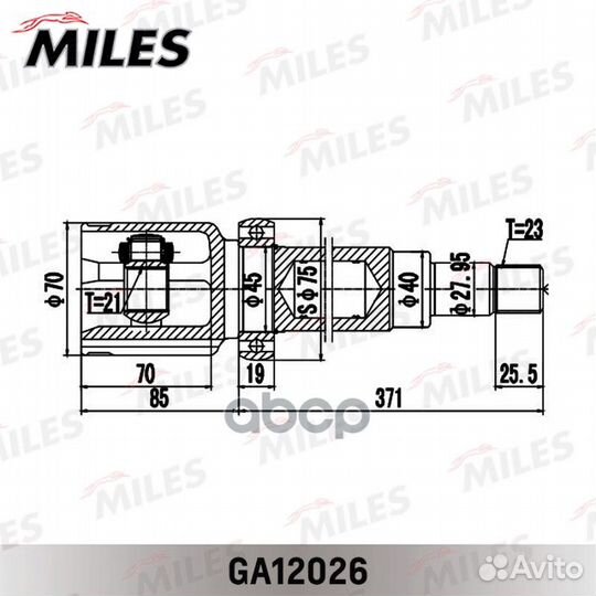 ШРУС ford fiesta/fusion (CBK) 2001-2008 внутр п