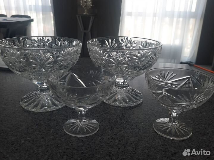 Хрусталь креманки, конфетница, ваза