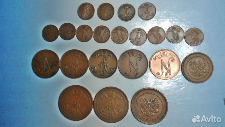 Монеты1,5,10 Пенни, Россия для Финл., цена разная