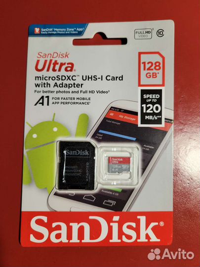 Карта памяти MicroSD SanDisk Ultra 128GB UHS-I