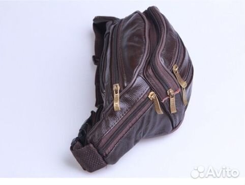 Сумка на пояс мужская кожаная