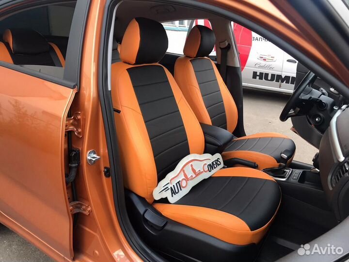 Чехлы на Киа Рио 4. Авточехлы из Экокожи