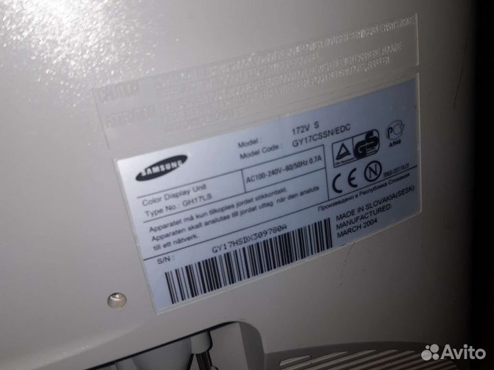 Монитор Samsung 172v s