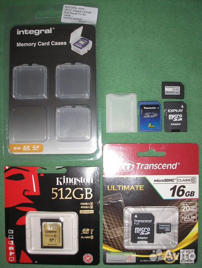 Карты памяти Transcend, MultiMedia, кейсы для карт