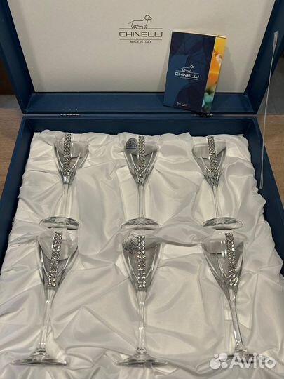 Набор бокалов новый хрусталь Chinelli swarovsky