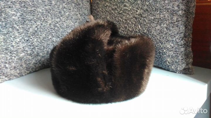 Мужская шапка-ушанка норковая