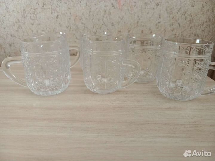 Хрустальные кружки, 6шт