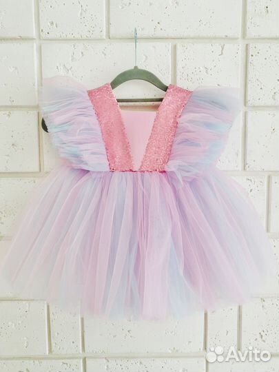 Нарядное платье для девочки на 1 годик 74 80