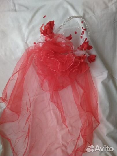 Украшение для девочки корона (фата красная)