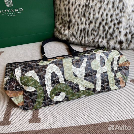 Cумка goyard tote зелёная