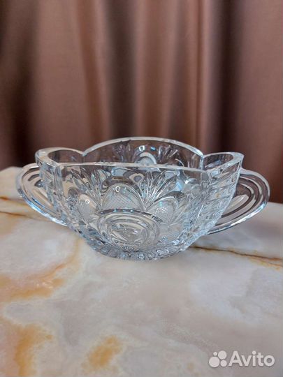 Хрустальная конфетница - ладья