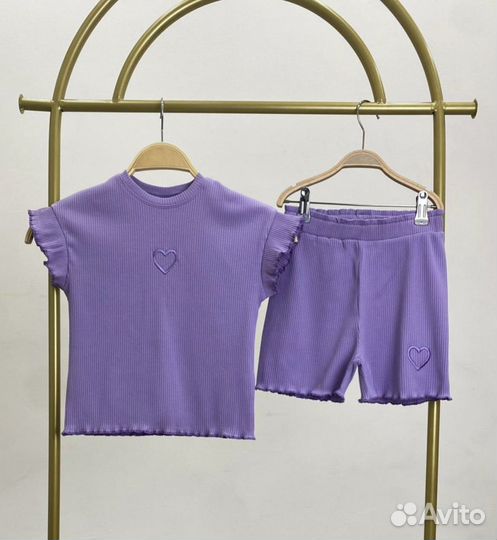 Костюм Zara в рубчик фиолетовый р.98-128
