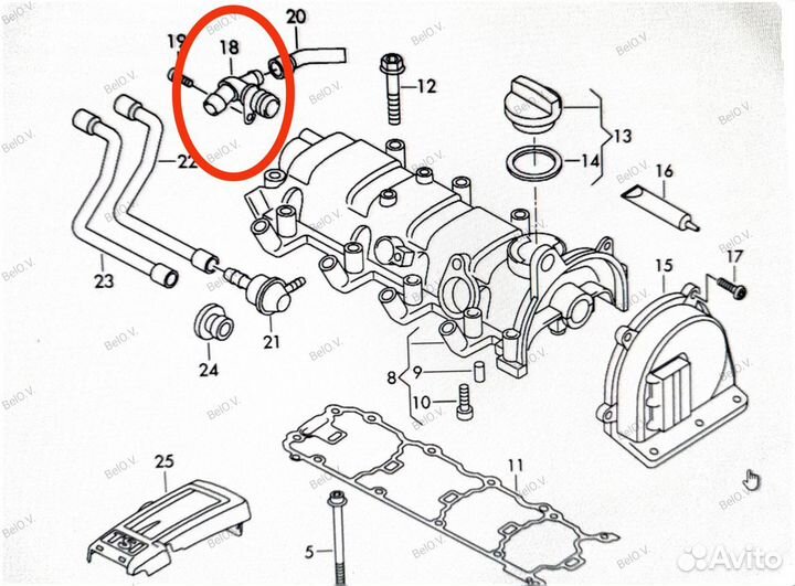 Клапан вентиляции 1.2 TSI Ауди Фольксваген Шкода