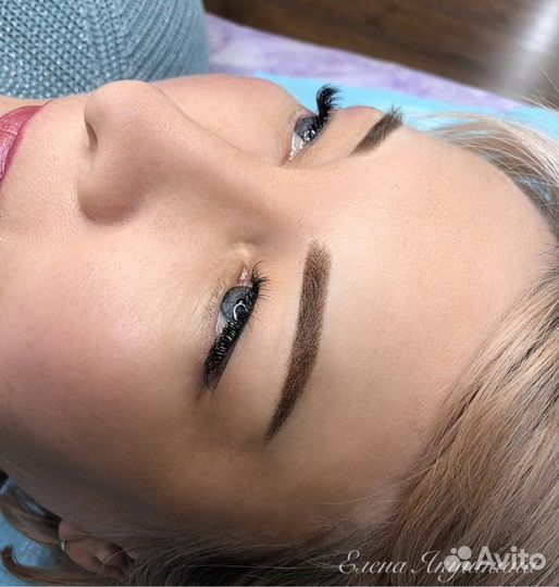 Напыление и растушевка бровей, татуаж век и губ