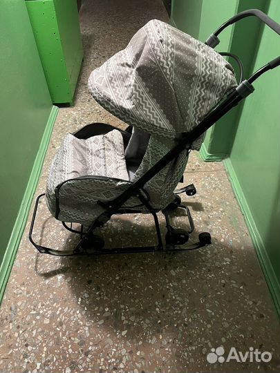 Санки коляска с колесами