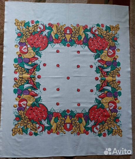 Скатерть льняная,времён СССР + подарок такая же