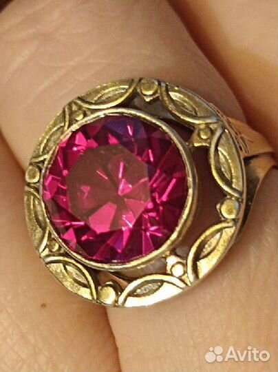 Кольца серебро СССР с самоцветами