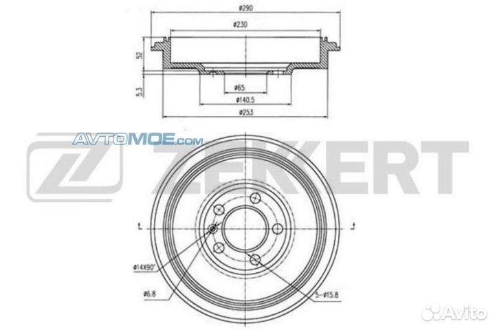 Барабан тормозной (Polo седан V 612, 602) (Коды оп